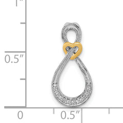 14k Two-tone 1/20 carat Diamond Infinity with Heart Chain Slide