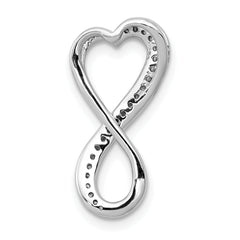 14k White Gold 1/10 carat Diamond Freeform Heart Infinity Chain Slide