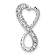 14k White Gold 1/10 carat Diamond Freeform Heart Infinity Chain Slide