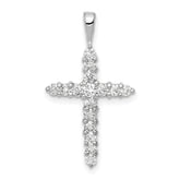 14k White Gold 1/2 carat Lab Grown Diamond VS/SI+ G+ Complete Cross Pendant