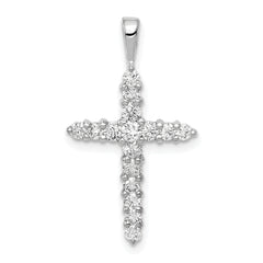 14k White Gold 1/2 carat Lab Grown Diamond VS/SI+ G+ Complete Cross Pendant