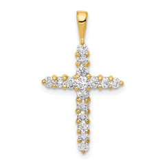 14k 1/2 carat Lab Grown Diamond VS/SI+ G+ Complete Cross Pendant