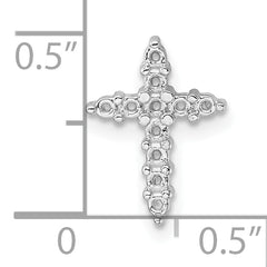 10K White Gold Diamond Cross Pendant Mounting (No Stone Included)