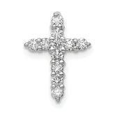 10K White Gold AA 1/3ct. Diamond Cross Pendant
