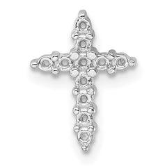 10K White Gold Diamond Cross Pendant Mounting (No Stone Included)