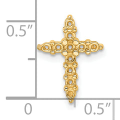 10K Diamond Cross Pendant Mounting (No Stone Included)