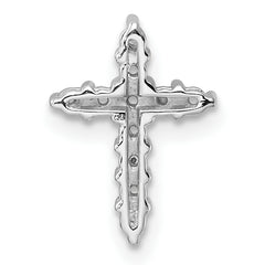 14k White Gold Diamond Cross Pendant Mounting (No Stone Included)