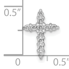 14k White Gold Diamond Cross Pendant Mounting (No Stone Included)