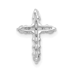 14k White Gold 1/3 carat Lab Grown Diamond VS/SI+ G+ Complete Cross Chain Slide Pendant