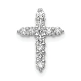 14k White Gold 1/3 carat Lab Grown Diamond VS/SI+ G+ Complete Cross Chain Slide Pendant