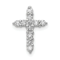 14k White Gold 1/3 carat Lab Grown Diamond VS/SI+ G+ Complete Cross Chain Slide Pendant