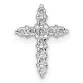 14k White Gold Diamond Cross Pendant Mounting (No Stone Included)