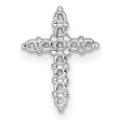 14k White Gold Diamond Cross Pendant Mounting (No Stone Included)