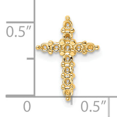14k Diamond Cross Pendant Mounting (No Stone Included)