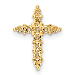 14k Diamond Cross Pendant Mounting (No Stone Included)