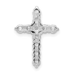 14k White Gold 3/4 carat Lab Grown Diamond VS/SI+ G+ Complete Cross Chain Slide Pendant