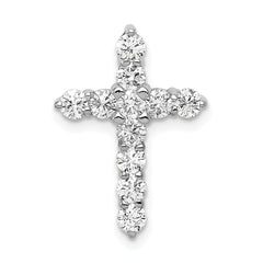 14k White Gold 3/4 carat Lab Grown Diamond VS/SI+ G+ Complete Cross Chain Slide Pendant