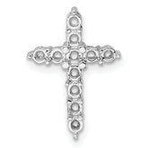 14k White Gold Diamond Cross Chain Slide Mounting