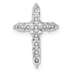 14k White Gold Diamond Cross Chain Slide Mounting