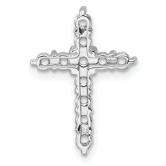 14k White Gold Diamond Cross Chain Slide Mounting