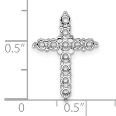 14k White Gold Diamond Cross Chain Slide Mounting