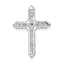 14k White Gold 1 carat Lab Grown Diamond VS/SI+ G+ Complete Cross Chain Slide Pendant
