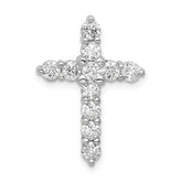 14k White Gold 1 carat Lab Grown Diamond VS/SI+ G+ Complete Cross Chain Slide Pendant