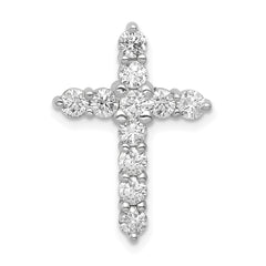 14k White Gold 1 carat Lab Grown Diamond VS/SI+ G+ Complete Cross Chain Slide Pendant