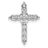 14k White Gold Diamond Cross Chain Slide Mounting