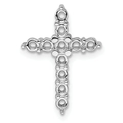 14k White Gold Diamond Cross Chain Slide Mounting
