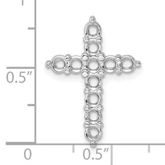 14k White Gold Diamond Cross Chain Slide Mounting