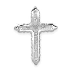 14k White Gold 1 1/4 carat Lab Grown Diamond VS/SI+ G+ Complete Cross Chain Slide Pendant