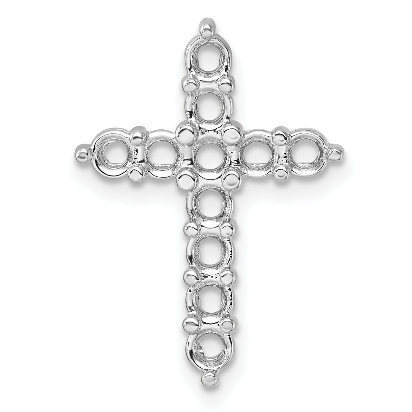 14k White Gold Diamond Cross Chain Slide Mounting