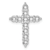 14k White Gold Diamond Cross Chain Slide Mounting