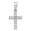 10K White Gold Diamond Latin Cross Pendant