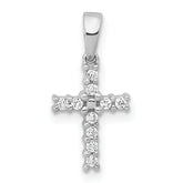 14k White Gold 1/10 carat Lab Grown Diamond VS/SI+ G+ Complete Latin Cross Pendant