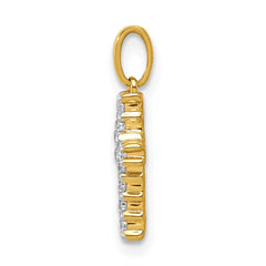 14k 1/10 carat Lab Grown Diamond VS/SI+ G+ Complete Latin Cross Pendant