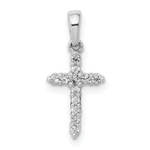 14k White Gold 1/10 carat Lab Grown Diamond VS/SI+ G+ Complete Cross Pendant