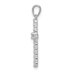 14k White Gold 1/4 carat Lab Grown Diamond VS/SI+ G+ Complete Cross Pendant
