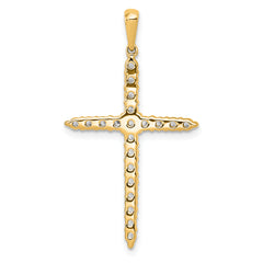 14k 1 carat Lab Grown Diamond VS/SI+ G+ Complete 18 inch Cross Pendant Necklace