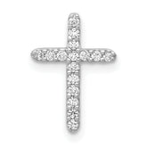 14k White Gold 1/8 carat Lab Grown Diamond VS/SI+ G+ Complete Cross Chain Slide Pendant