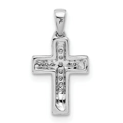 10K White Gold Diamond Cross Pendant