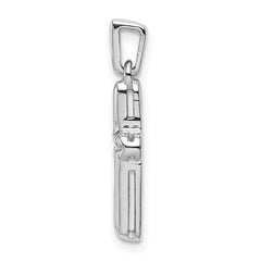 14k White Gold 1/6 carat Lab Grown Diamond VS/SI+ G+ Complete Latin Cross Pendant