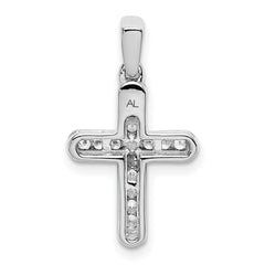 14k White Gold 1/6 carat Lab Grown Diamond VS/SI+ G+ Complete Latin Cross Pendant