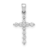 14k White Gold 1/4 carat Lab Grown Diamond VS/SI+ G+ Complete Cross Pendant