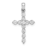 14k White Gold 3/8 carat Lab Grown Diamond VS/SI+ G+ Complete Cross Pendant