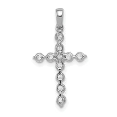 14k White Gold 1/2 carat Lab Grown Diamond VS/SI+ G+ Complete Cross Pendant