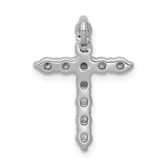 14k White Gold 1/2 carat Lab Grown Diamond VS/SI+ G+ Complete Cross Chain Slide Pendant