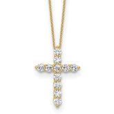 10k 3/4 carat Lab Grown Diamond VS/SI+ G+ Complete 18 inch Cross Pendant Necklace