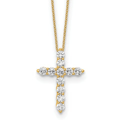 10k 3/4 carat Lab Grown Diamond VS/SI+ G+ Complete 18 inch Cross Pendant Necklace